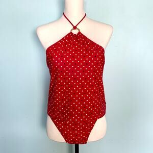 NWT Tommy Hilfiger Red Polka Dot Two Piece Tankini Set Size 12